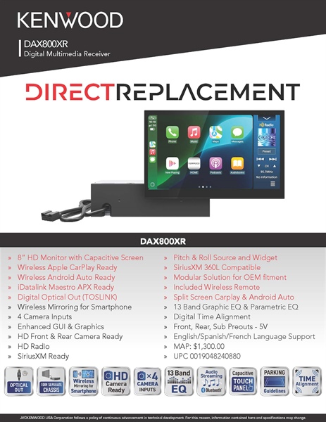 2025 KENWOOD DAX800XR Sell Sheet
